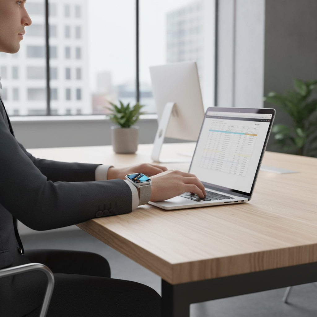 Smartklocka i kontorsmiljö