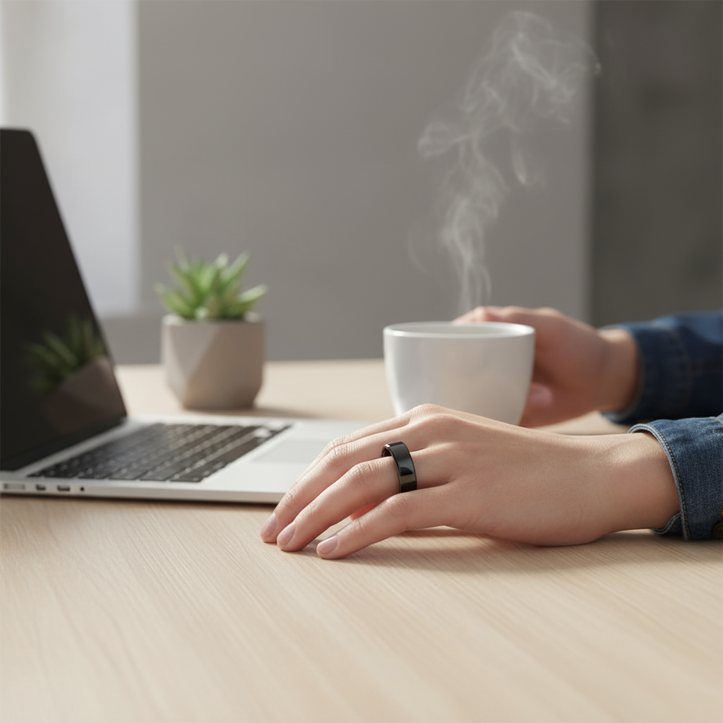 Svart smart ring - arbetsplats